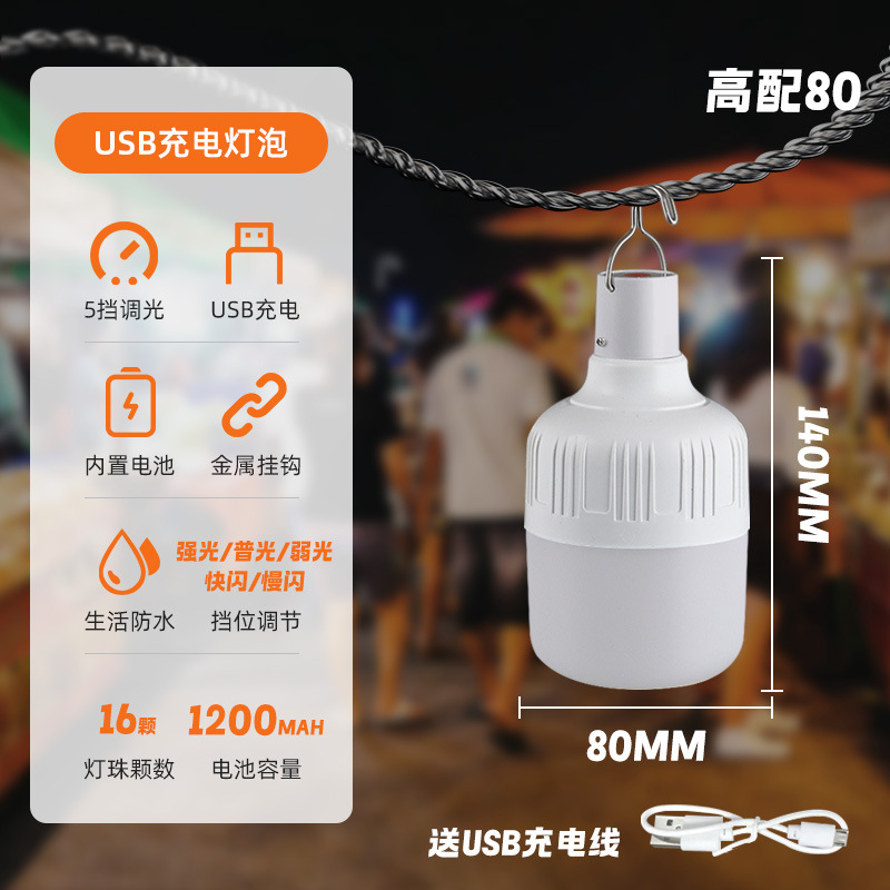 Picture of Cross-border charging lamp led household super bright outdoor light camping emergency lighting energy saving stall usb bulb wholesale
