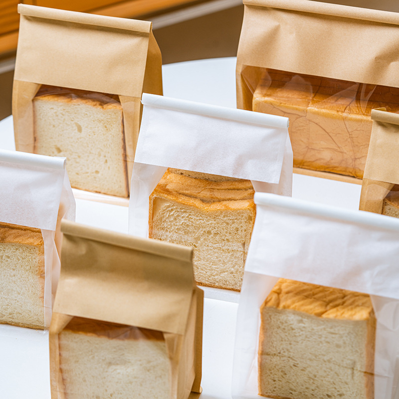 450g sliced toast bag bread packaging kraft paper bag baking packaging bag toast bread curling bag