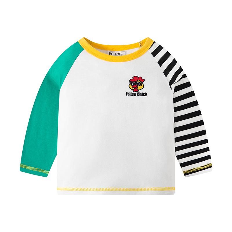 Picture of be top Autumn Children's cotton long sleeve T-shirt boys spring round neck children's clothing baby cartoon embroidery striped tide
