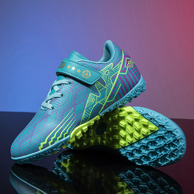 2025 spring and summer velcro breathable children football shoes men and women outdoor sneaker professional game training shoes