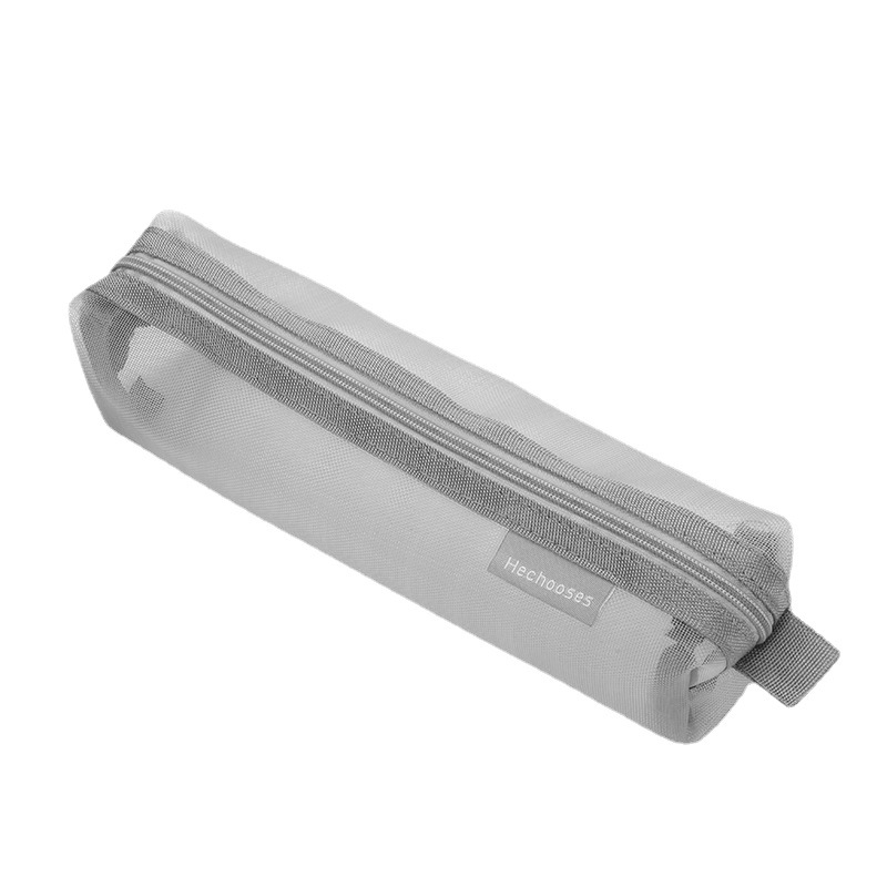 Picture of Thickened square simple transparent mesh pencil case large capacity pencil case student examination stationery bag storage box wholesale