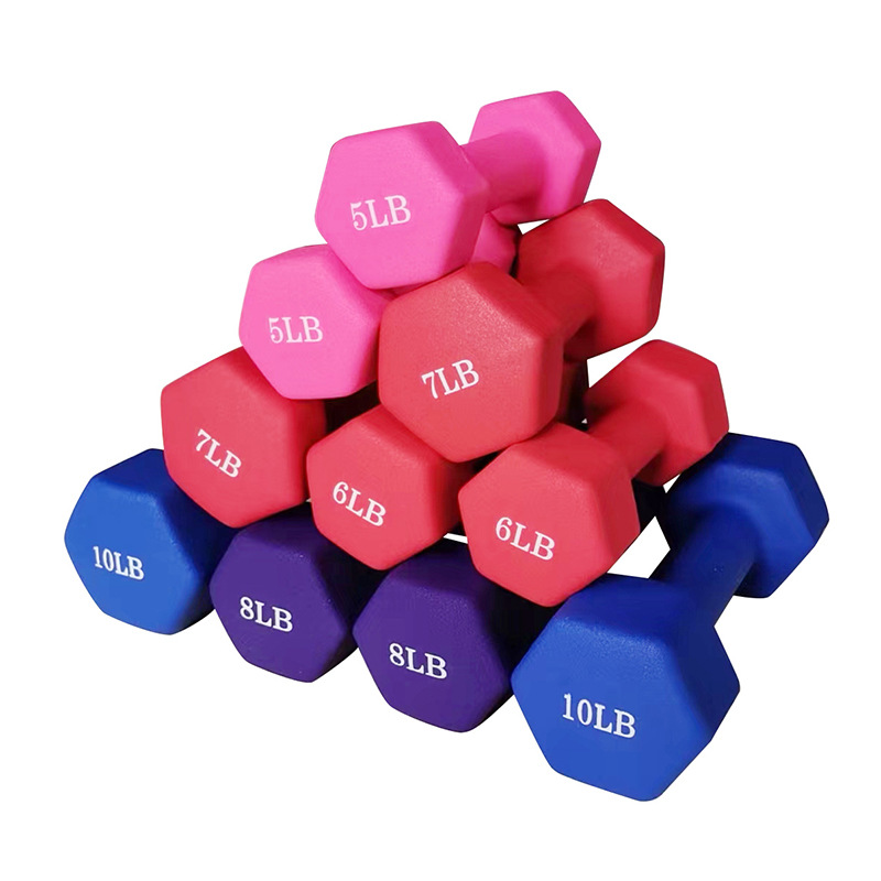 Picture of 8 pounds dipped solid cast iron dumbbells women's fitness dumbbells fitness equipment sports dumbbells men's fitness home