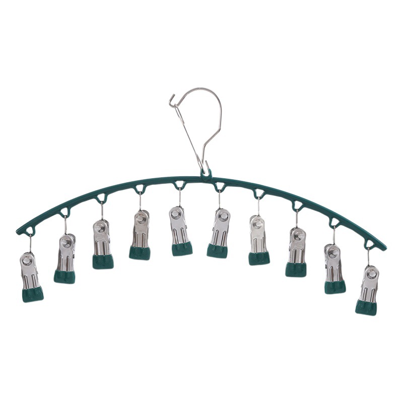 Windproof Clip Hanger Multi-functional Plastic Dipped Stainless Steel Hanger Household Wholesale Socks Clip Drying Socks Shelf Artifact