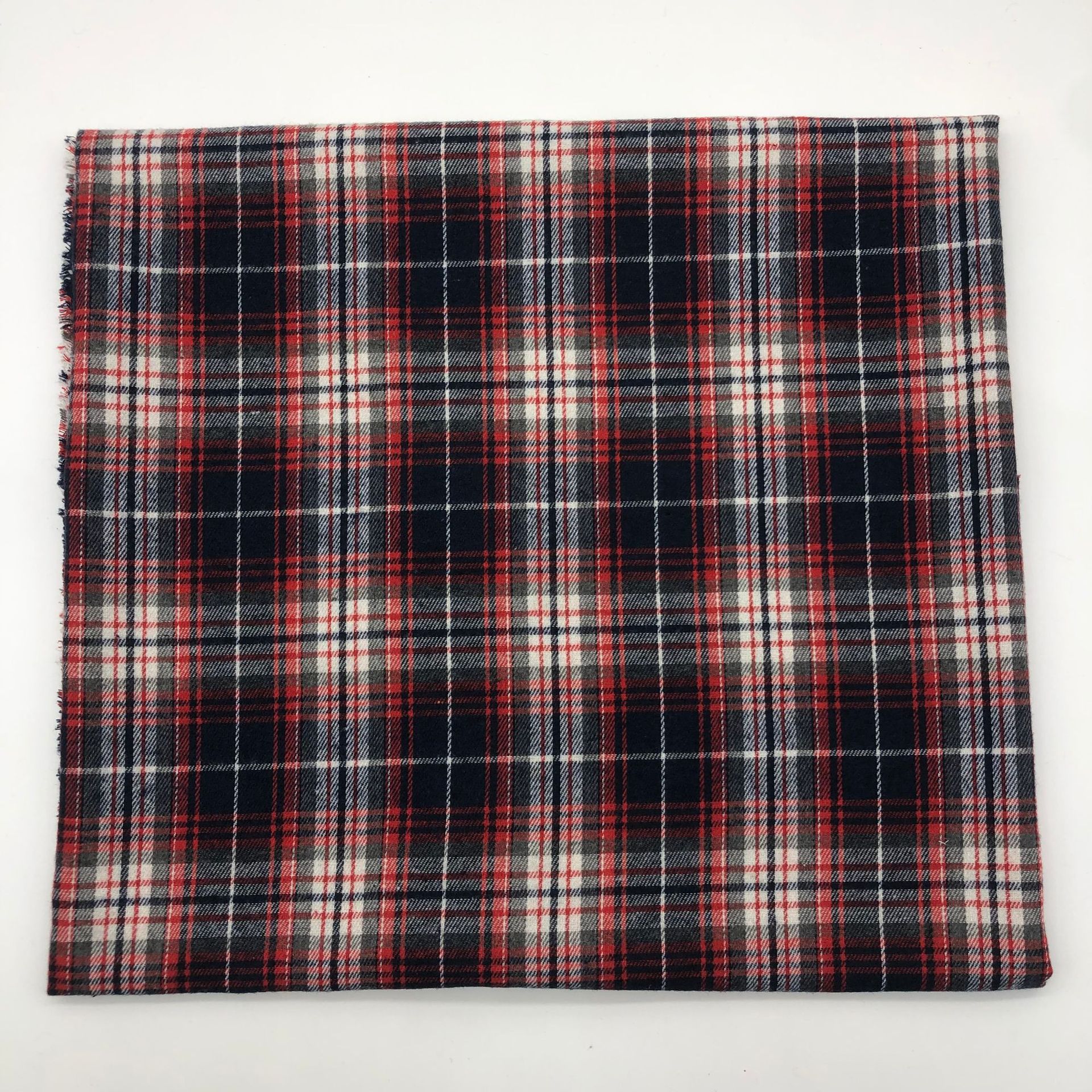 Yarn-Dyed Twill Brushed Plaid Fabric 21-Count Brushed Flannel Ready-Made Shirt Dress Plaid Fabric