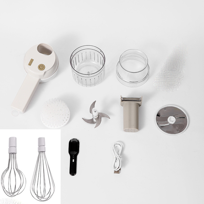 Picture of Gatling Vegetable Cutter New Multi-functional Household Slicing Artifact Storm Electric Garlic Stamping Supplemental Handheld Cooking Machine