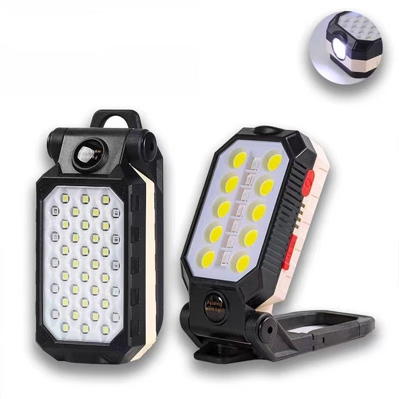 New COB work light USB charging folding inspection light with magnet power display strong light multifunctional flood light