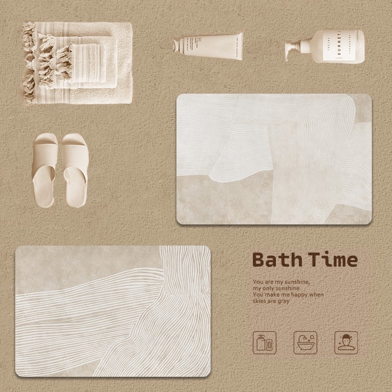 Diatom Mud Upholstered Mat Absorbent Mat Toilet Door Mat Diatomite Non-Slip Bathroom Foot Mat Bathroom Toilet Carpet
