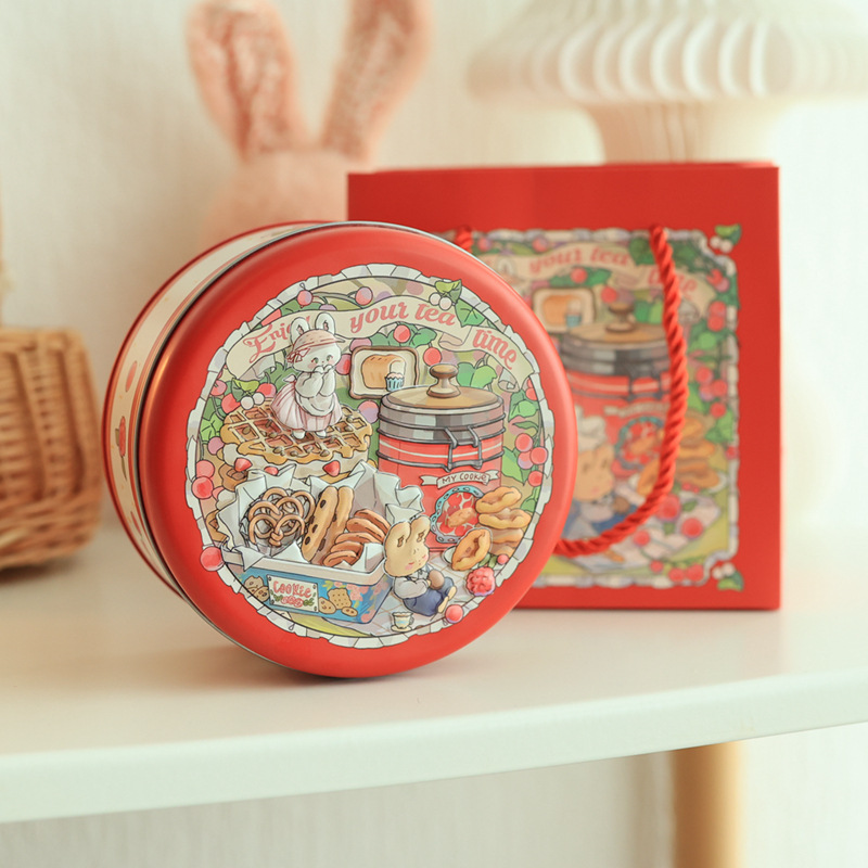 Picture of Factory direct ins marble medium cookies candy round tinplate box packaging box candy box