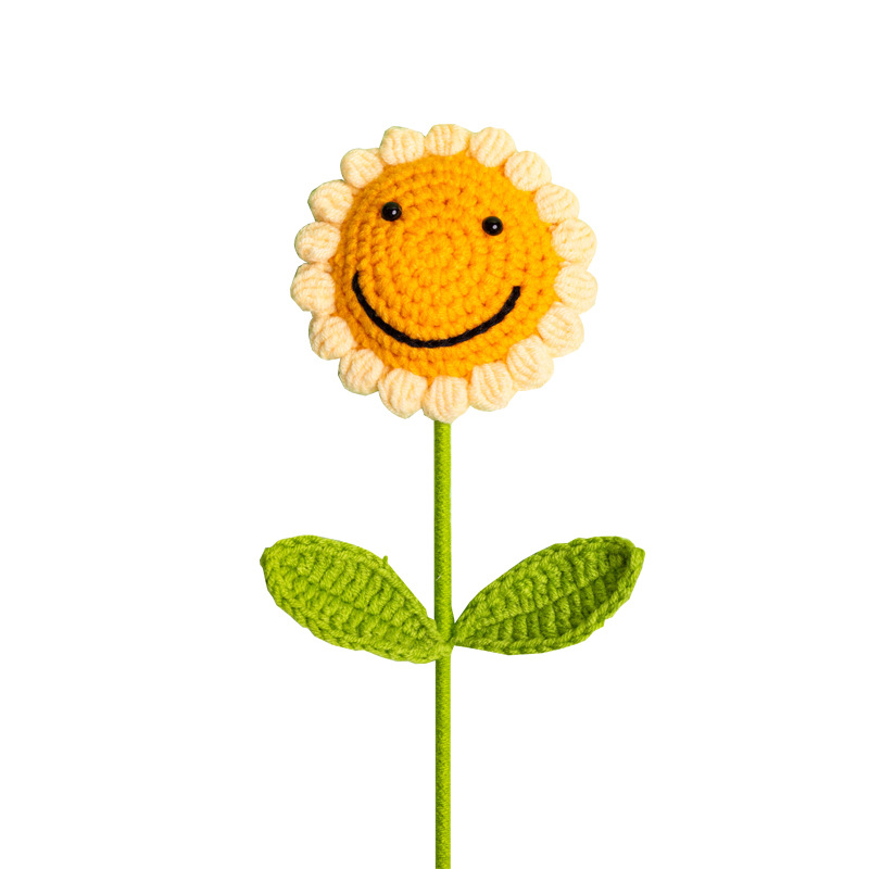 Picture of Smiley Sunflower Finished Hand-Woven Flower Finished Eternal Flower Teachers' Day Children's Day Gift Night Market Stall