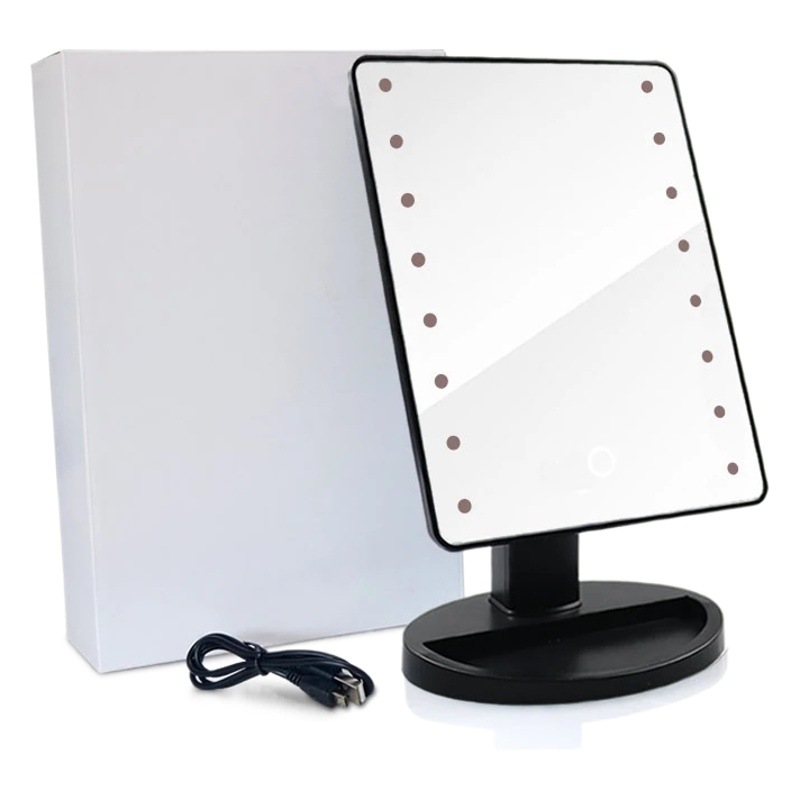 Desktop smart LED makeup mirror multi-functional storage desktop Princess Beauty makeup mirror portable travel mirror