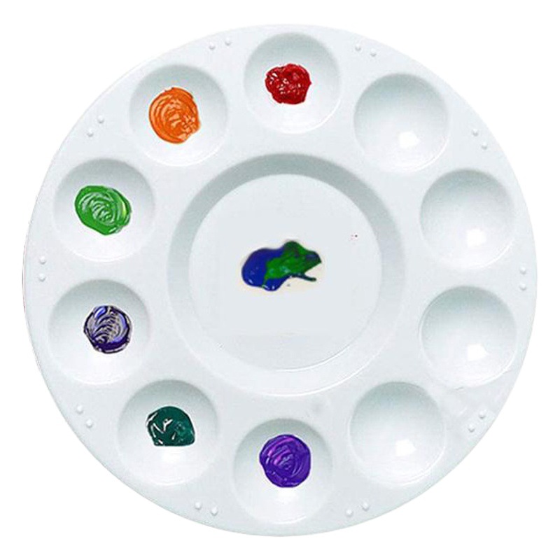 Cross-Border Hot-Selling 4-Piece Set with 10-Hole Palette, Round Color Palette, Kidsren's Painting Supplies