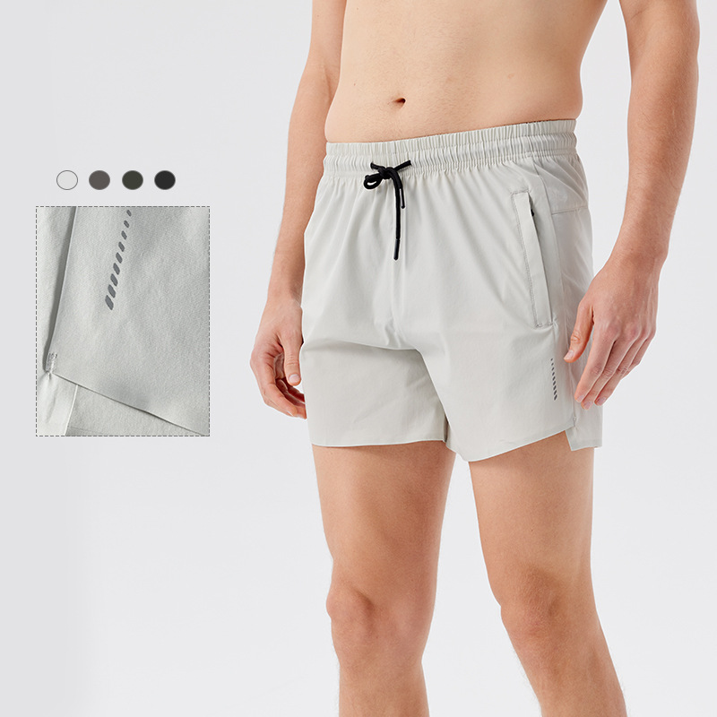 Lulu Summer Quick-drying Breathable Sports Shorts Men's Marathon Track and Field Three-point Pants Outdoor Running Elastic Training