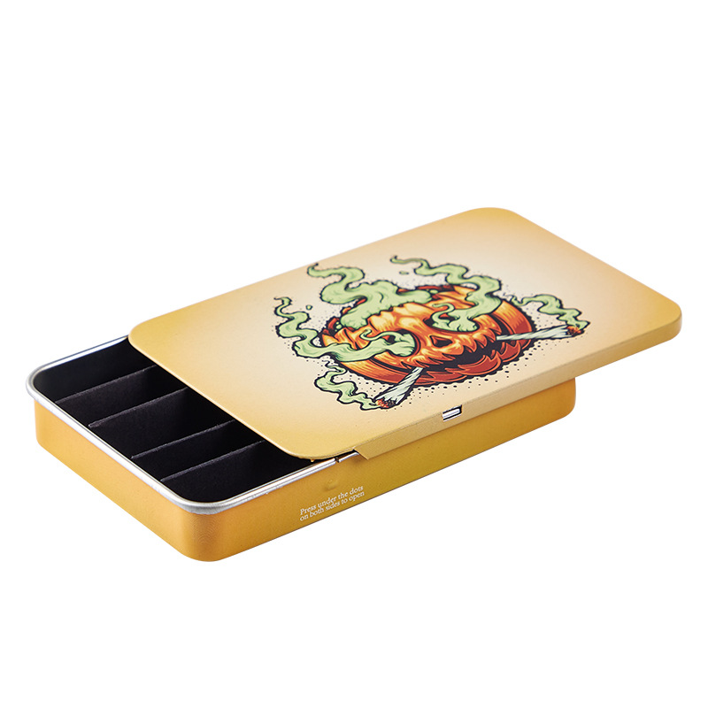 Picture of Children's Lock Iron Box Metal Push-pull Hemp Iron Box Cigarette Wire Drawer Storage Box Press Lock Anti-opening Slide Cover Box