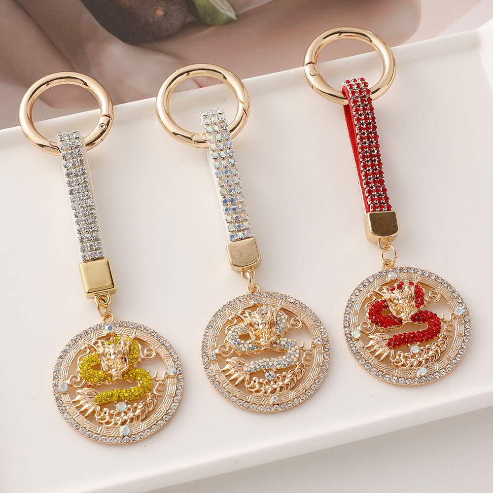 Picture of Twelve Zodiac dragon Alloy New Creative Chinese Style Dragon keychain metal dragon car ornaments birthday year gift