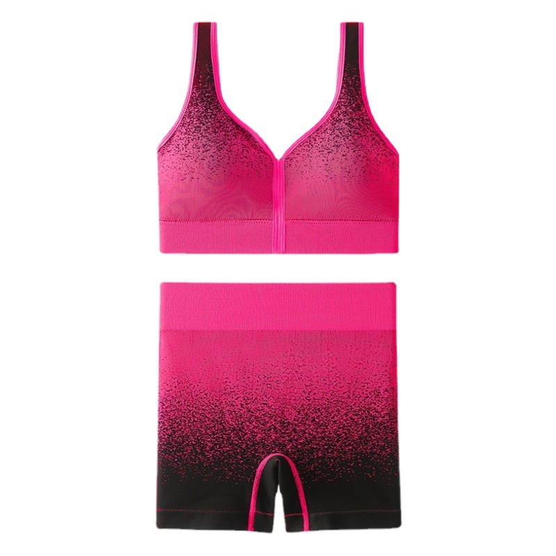 Cross-border new color cotton suit yoga vest women's sports underwear shockproof push up beauty back fitness wireless bra