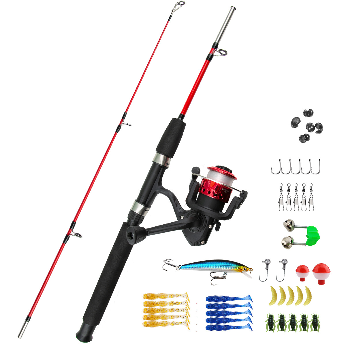 Picture of Foreign trade children's fishing rod fishing gear rod wheel suit fishing rod children beginner portable rod wheel road Asian rod wholesale