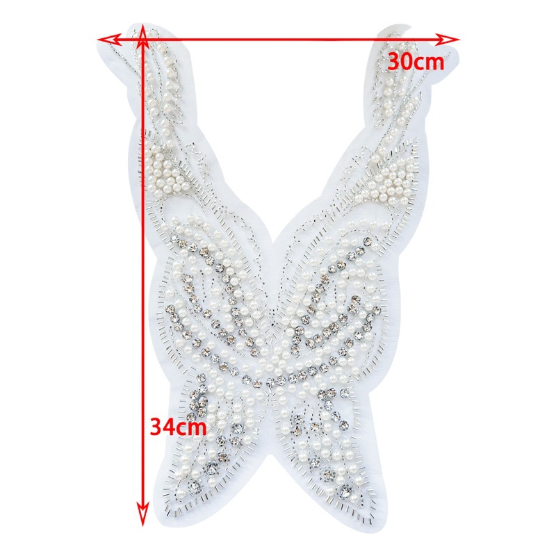European and American Butterfly Embroidered Bead Tube Lace Flower Collar Wedding Dress Handmade diy Clothing Accessories Decal Accessories