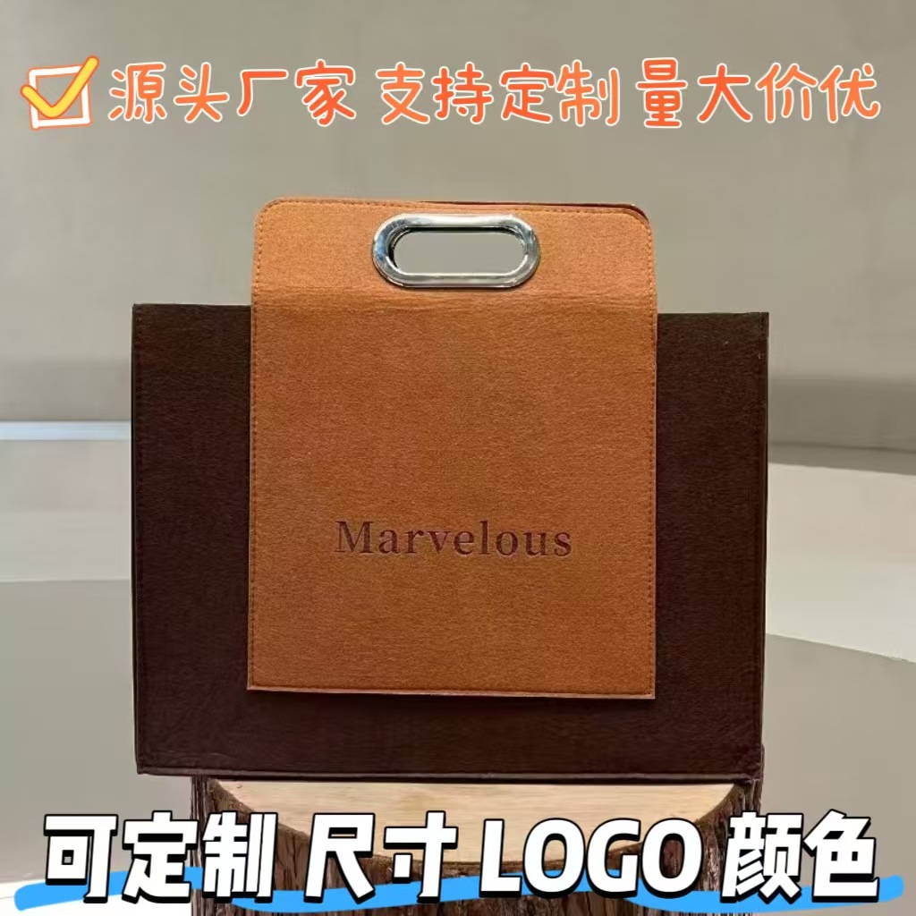 2025 New Felt Handbag Color Matching Commuting Bag Large Capacity Storage Business Felt Handbag Customized Bag