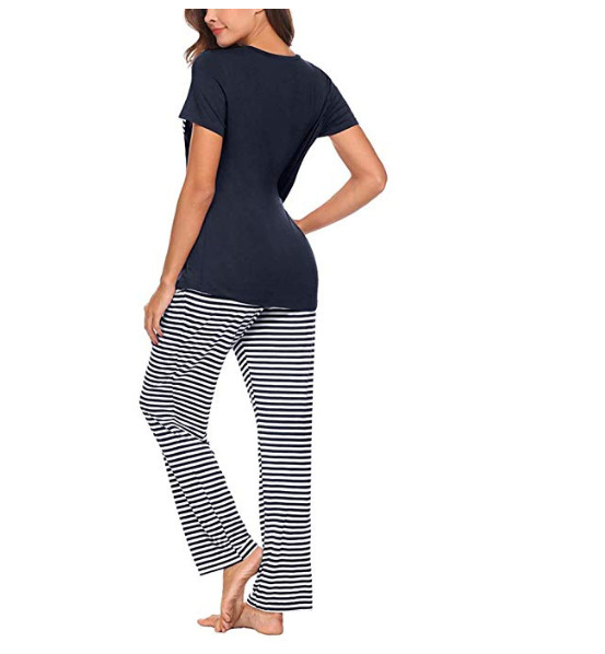 Picture of Amazon 2024 New Home Clothes Women's Modal Pajamas Set European and American Clothing Autumn and Winter Short-Sleeved Pants Pajamas