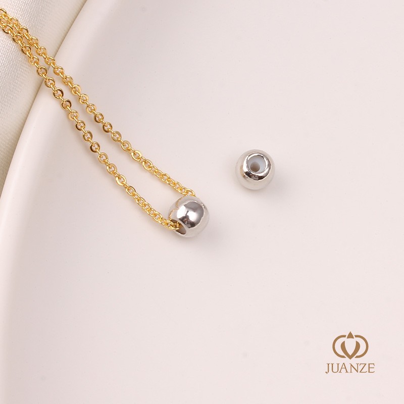 Picture of Bag gold color belt hanging without hanging silicone plug positioning adjustment round bead spacer handmade DIY hand necklace material accessories