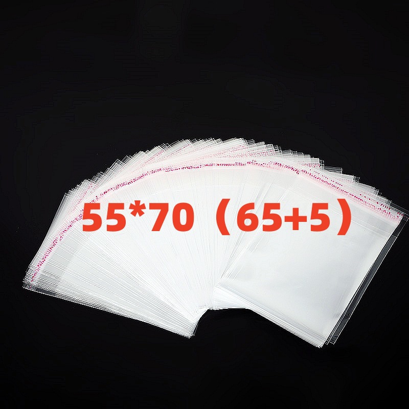 In stock wholesale opp bag 55*70(65+5) self-adhesive bag self-adhesive printing self-sealing plastic transparent