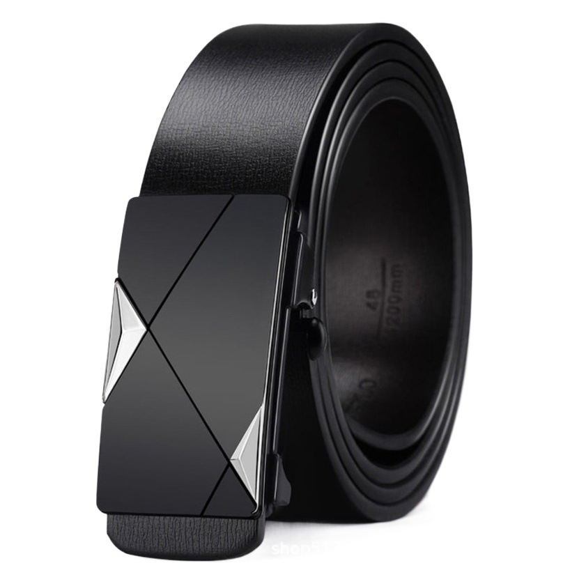 Leather Belt Men's Upgraded Automatic Buckle Belt Wear-resistant Belt Trendy All-match Cross-border Men's Classic Belt