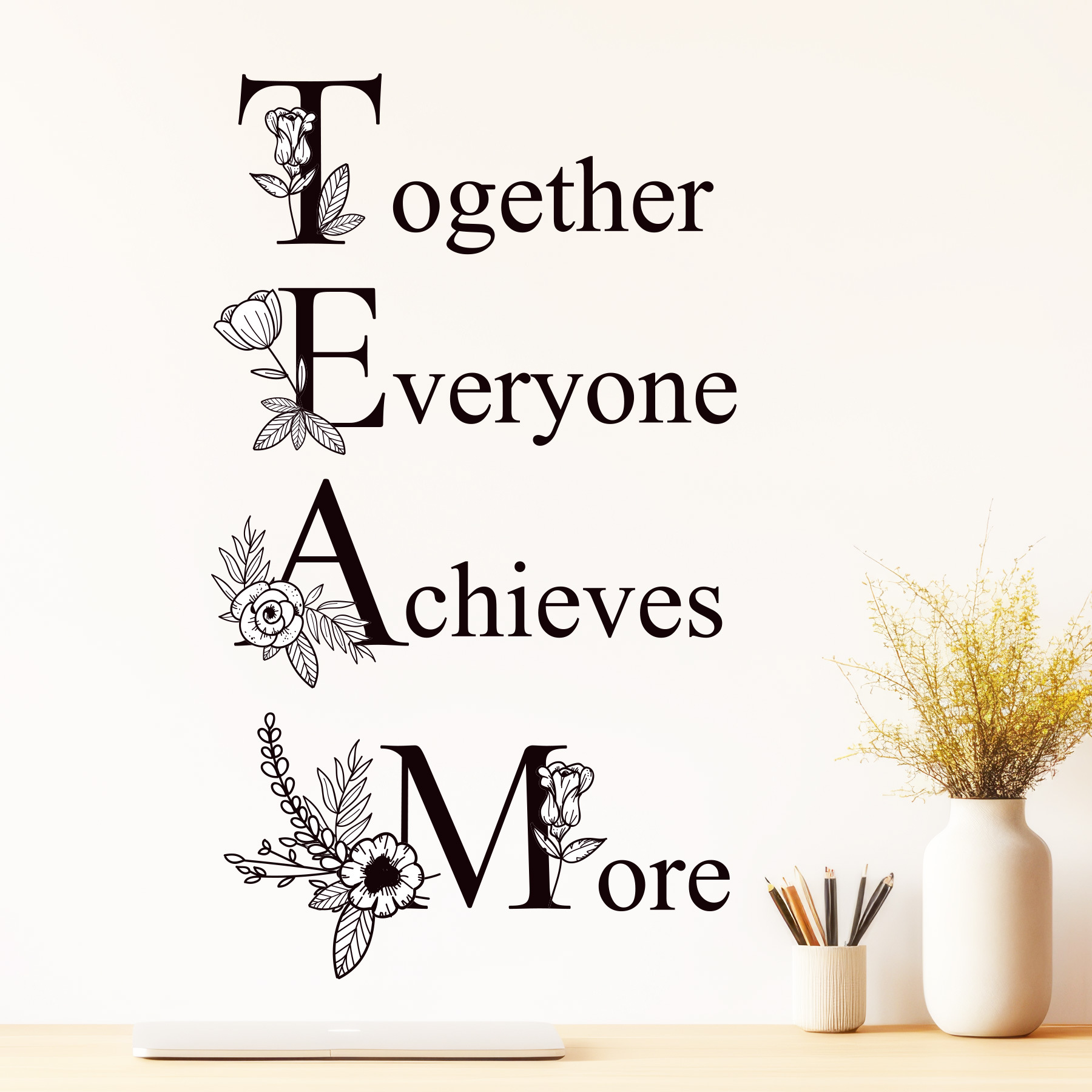 Together English Poetry Proverbs Cross-border Removable Living Room Bedroom Desktop Home Decoration Wall Sticker PH2723