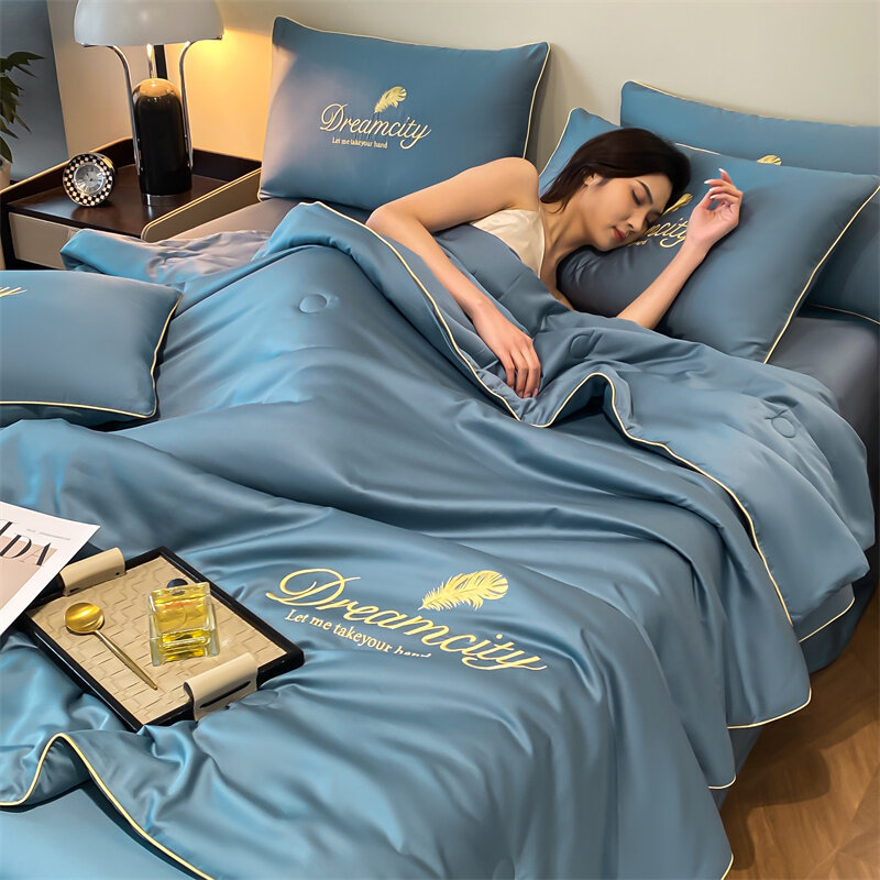 Picture of Summer quilted washed silk Tencel summer cool quilted air conditioning quilted ice silk summer quilted three-piece four-piece washable machine washable