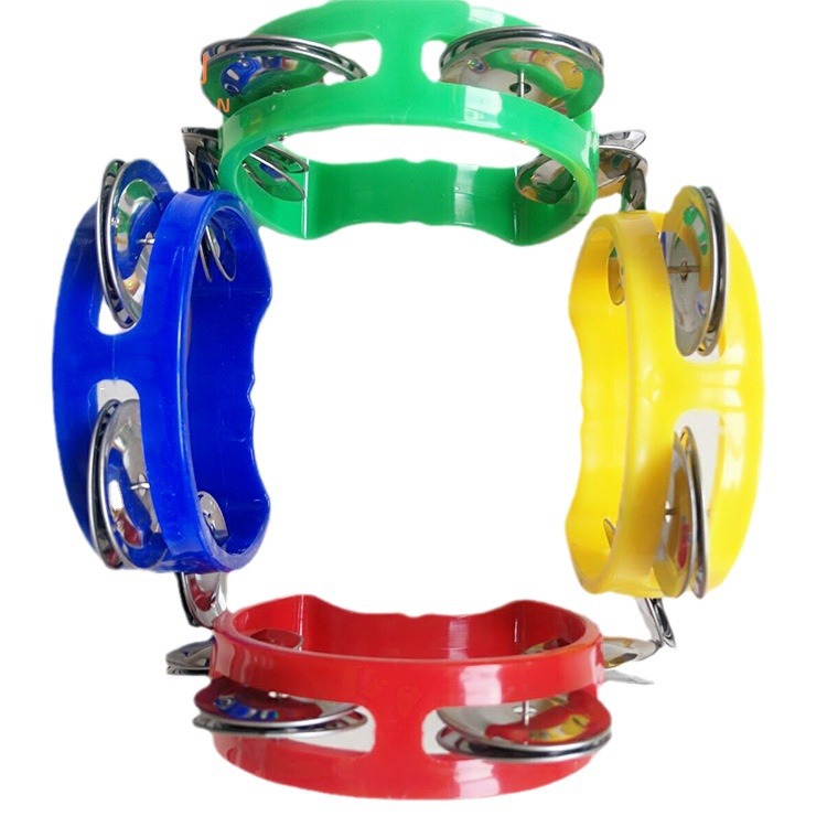 Picture of Wholesale Plastic Flower Bell Rings, Four-Bell Rings, Ktv Orff Double-Row Hand Rells, Dance Companion Wholesale