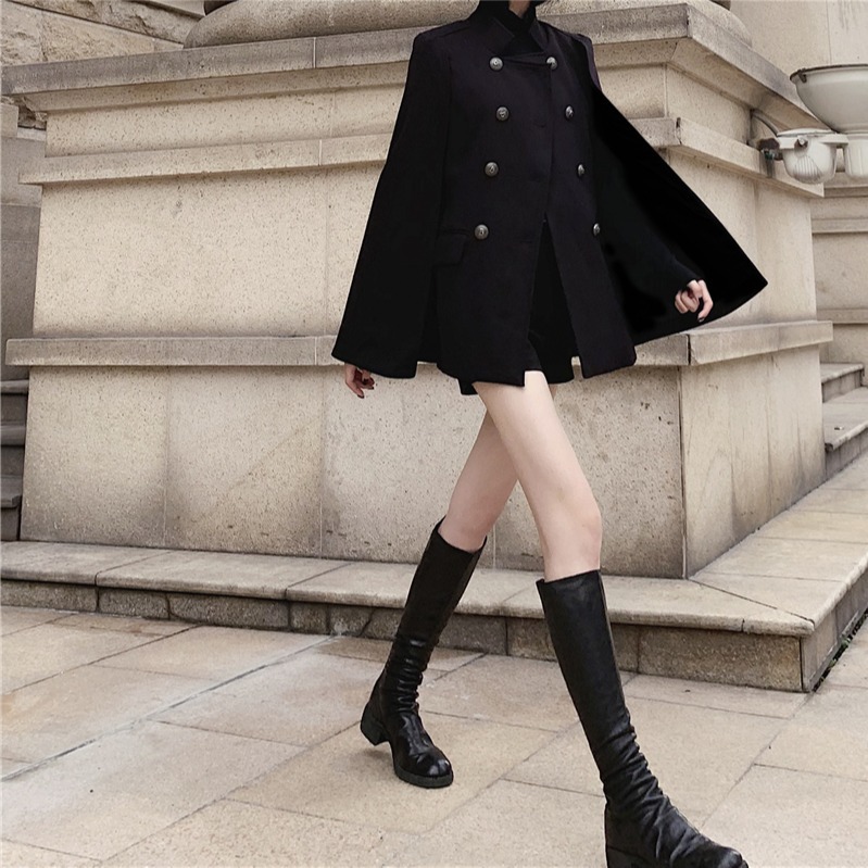 Picture of Real Shot of 2024 Autumn and Winter New Style Sense of Design Casual Elegant Design Cape Woolen Outwear Mid-Length