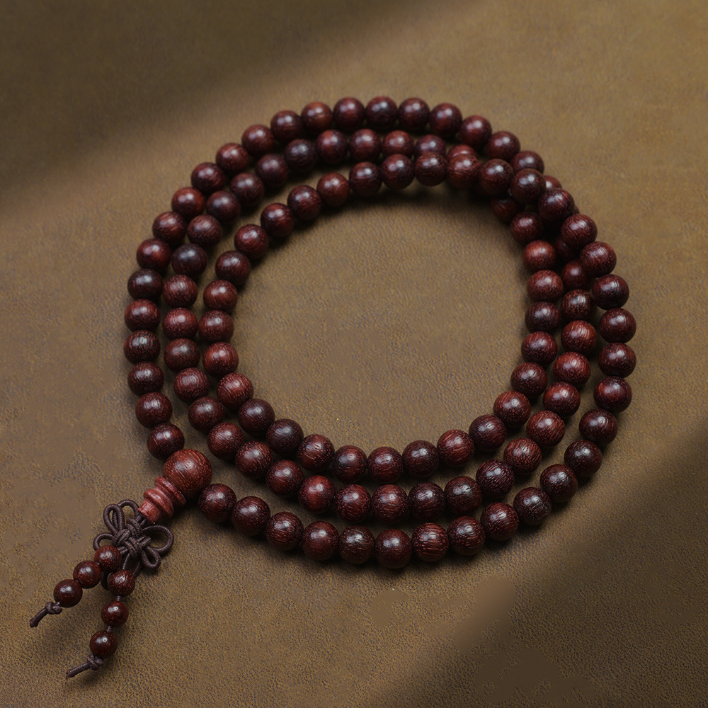 Picture of Natural Indonesia True Venus Leaflet Rosewood High Density Submerged Blood Sandalwood 108 Buddha Beads Plate Wen Play Men's and Women's Handstrings