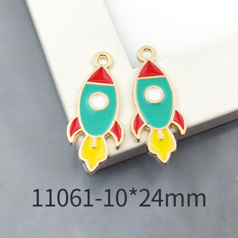 Picture of 1 Astronaut Space Rocket Star Accessory Alloy Oil Drop Pendant Earrings Bracelet Pendant Space Fashion Jewelry