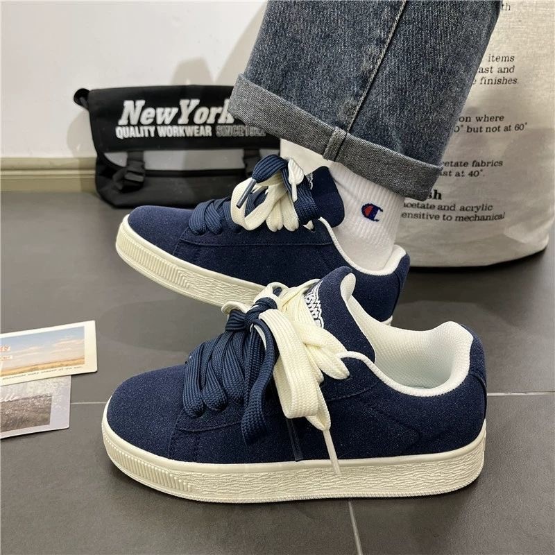 Spring 2025 New Hong Kong Style Couple Shoes Niche Low-top Bread Shoes Instagram Style Trendy All-match Sports Casual Sneakers