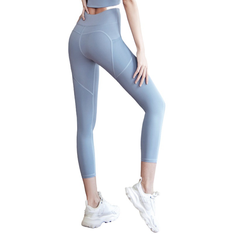 Picture of Juyitang Mesh Side Pocket Sports Fitness Long Pants Running Elastic High-Waist Hip-Lifting Yoga Pants Women Thin Style