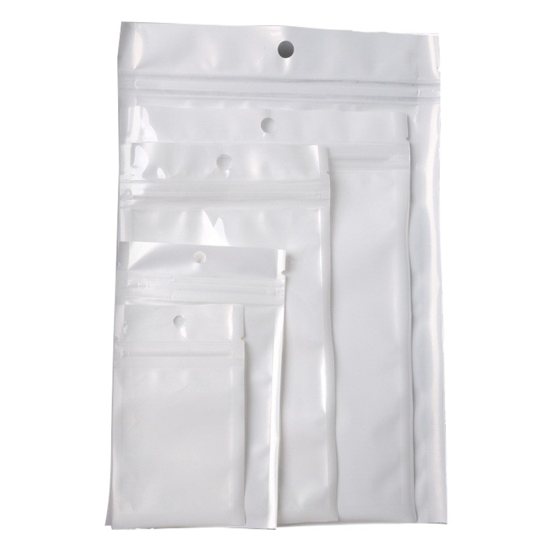 100 pieces Price diy jewelry earrings bracelet packaging bag translucent ziplock bag hanging hole clip chain bag bone pulling bag