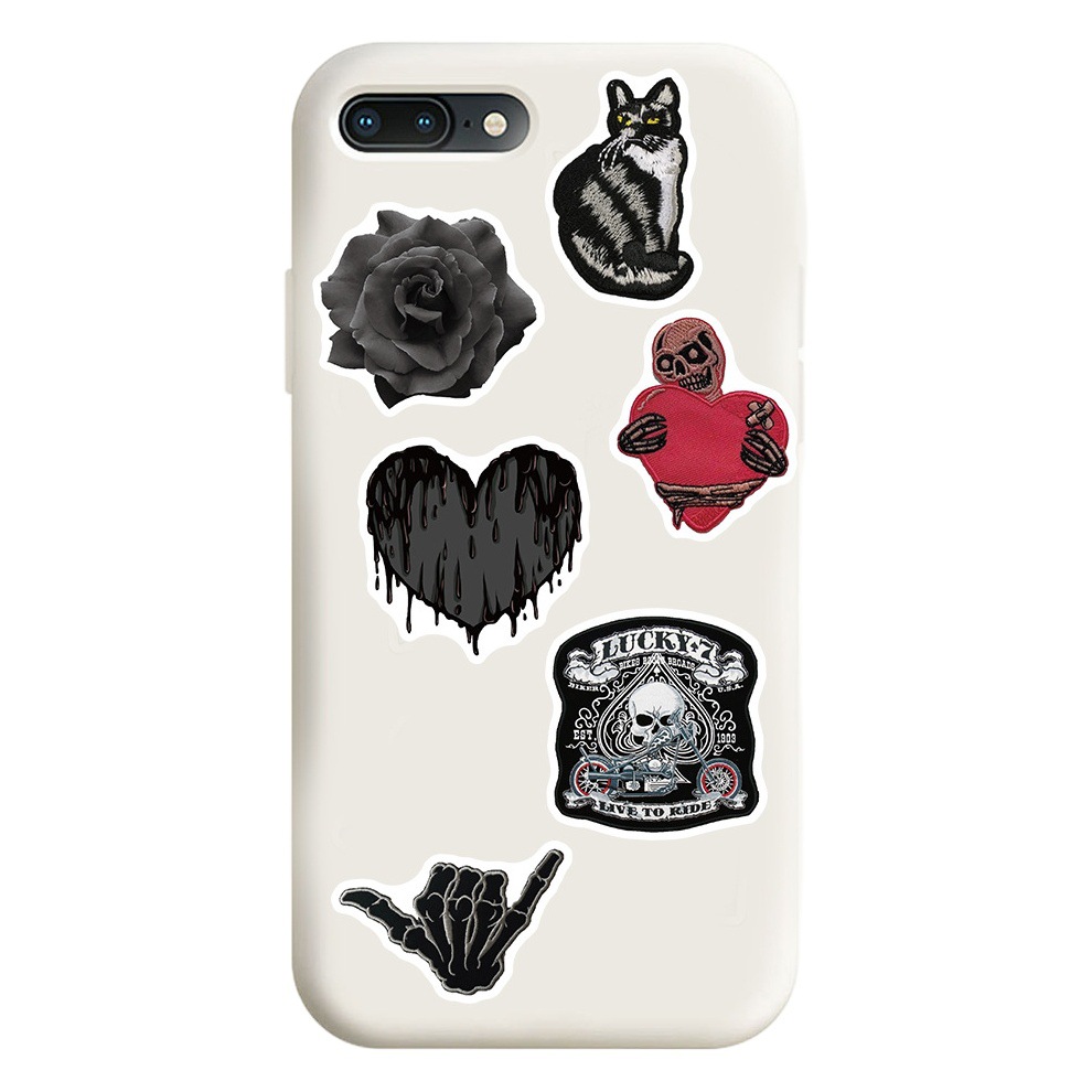 60 Gothic style dark skull spider web graffiti stickers can be used as hand book guitar water Cup decorative stickers