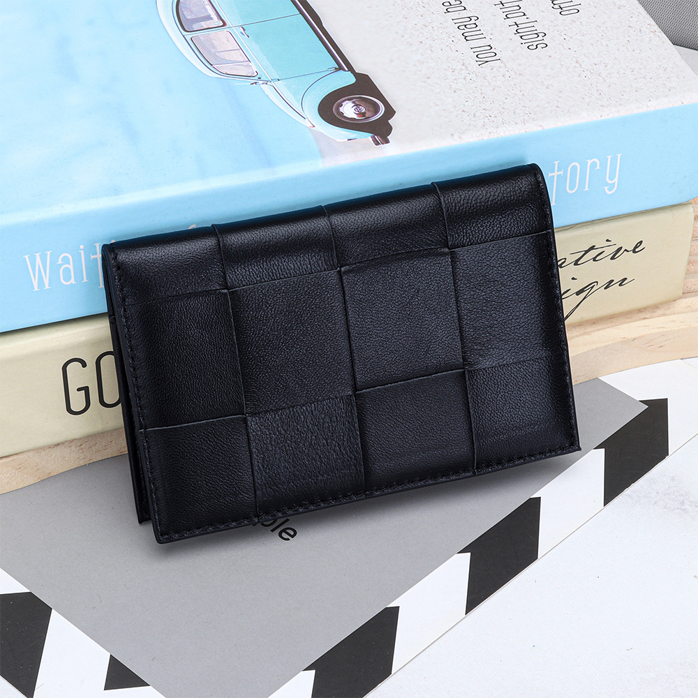 Picture of Genuine Leather Women's Passbook Bag New Fashion Sheepskin Woven Folding Passbook Cover Card Certificate Storage Protection Leather Cover