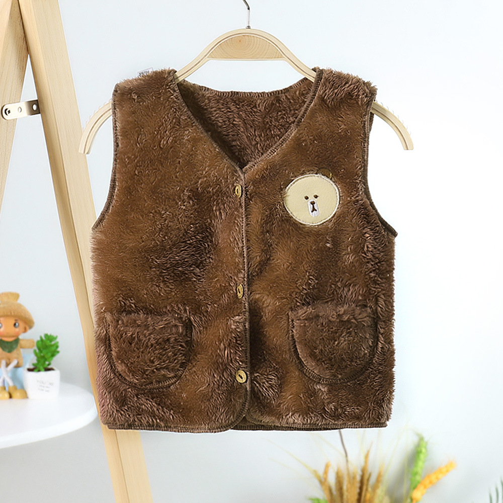 Picture of New children's plush vest autumn and winter thick baby cardigan boys and girls warm clothes children's clothing wholesale