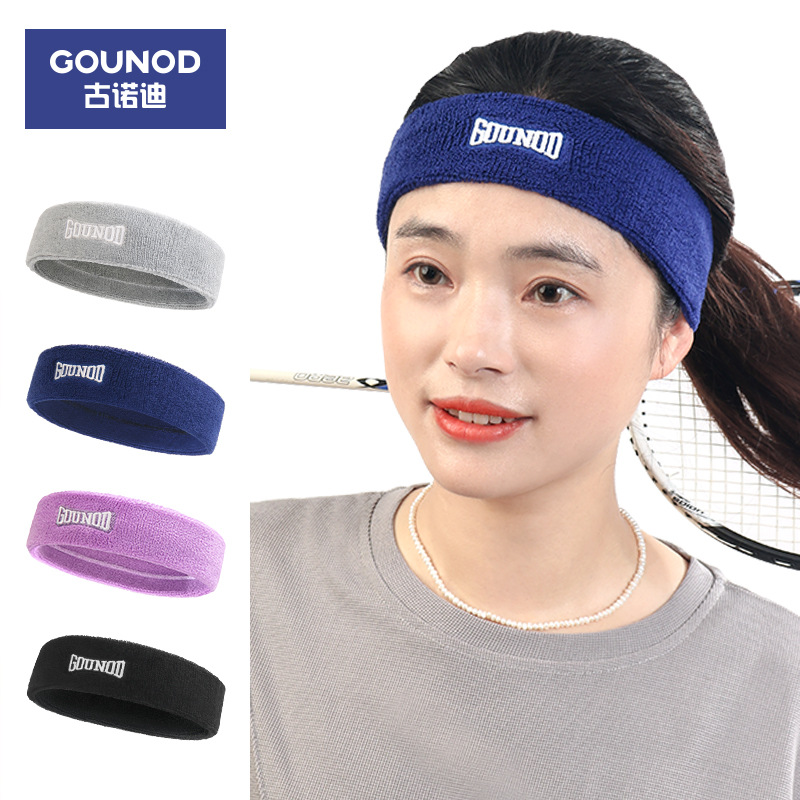 GOUNOD Sports Fitness Headband Tennis Badminton Basketball Cycling Running Cotton Breathable Sweat-absorbent Towel Headband