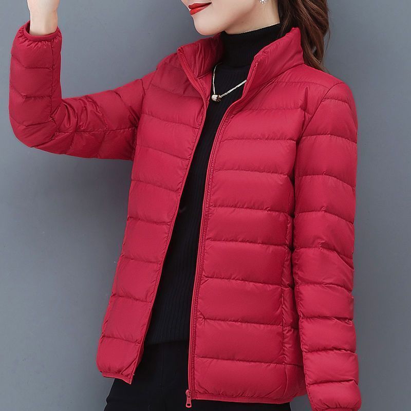 Picture of Leaked Clearance Winter Light Down Cotton-padded Jacket Women's 2023 New Vertical Collar Lightweight Warm Mother Jacket Coat