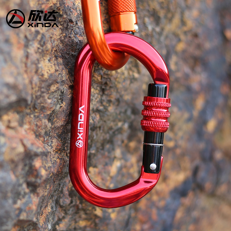 Picture of Xinda/Xinda O-Shaped Thread Buckle Main Lock Outdoor Rock Climbing Main Lock Safety Main Lock Carabiner Quick Release Lock Equipment