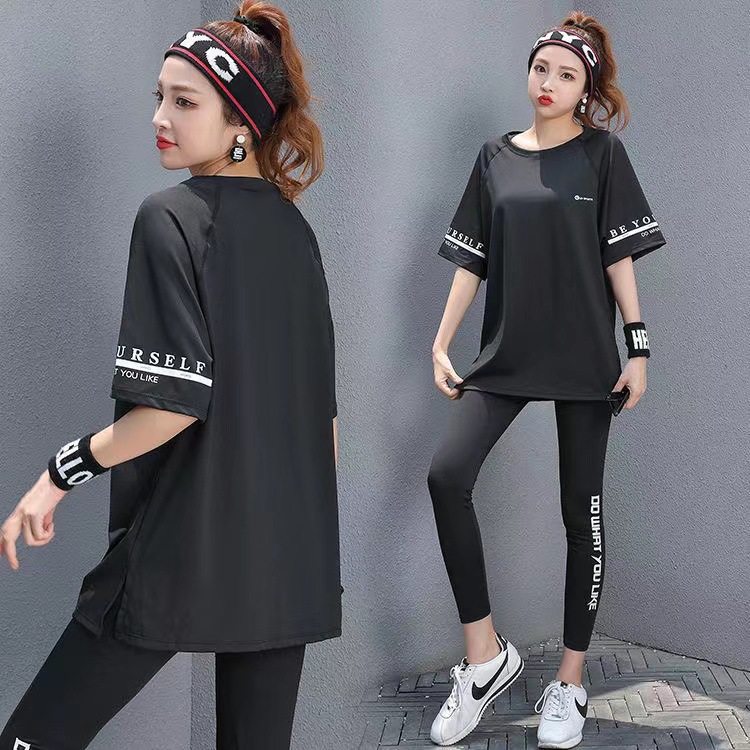 Picture of Yoga Short-sleeved Fitness Suit Sports T-shirt Women's Loose Running Blouse Summer Thin plus size chubby girl Quick-drying Top
