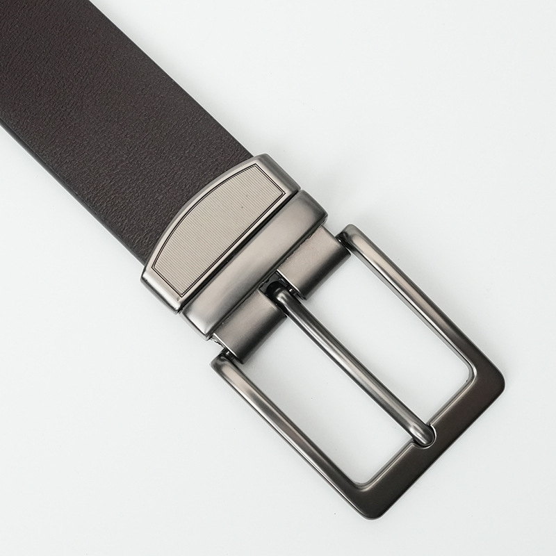 Picture of [Double-sided use] Belt Men's pin buckle belt rotatable young casual all-match cowhide pants belt in stock