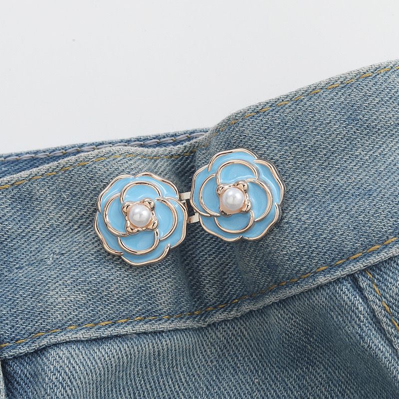 Picture of Chinese Knot Waist Buckle Pair Buckle Flat Bottom Removable Nail-free Seam-free Button Girl's Trouser Skirt Waist Size Change Artifact