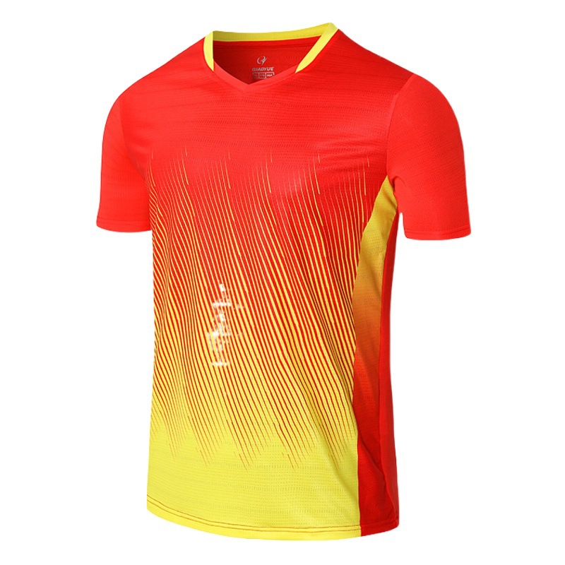 Quick-drying breathable table tennis sports top in stock printing spring and summer badminton clothes short sleeve t-shirt custom wholesale