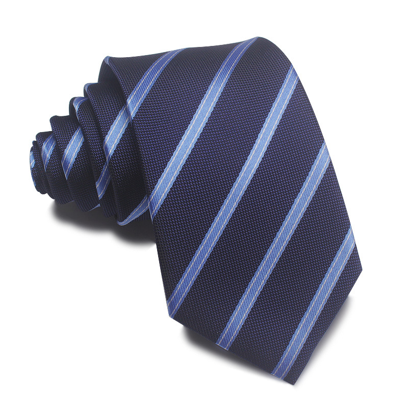 Picture of 25 New 8cm Polyester Jacquard Stripesd Tie 7cm Men's and Women's Business Formal Wear Casual High-End Red Black Blue