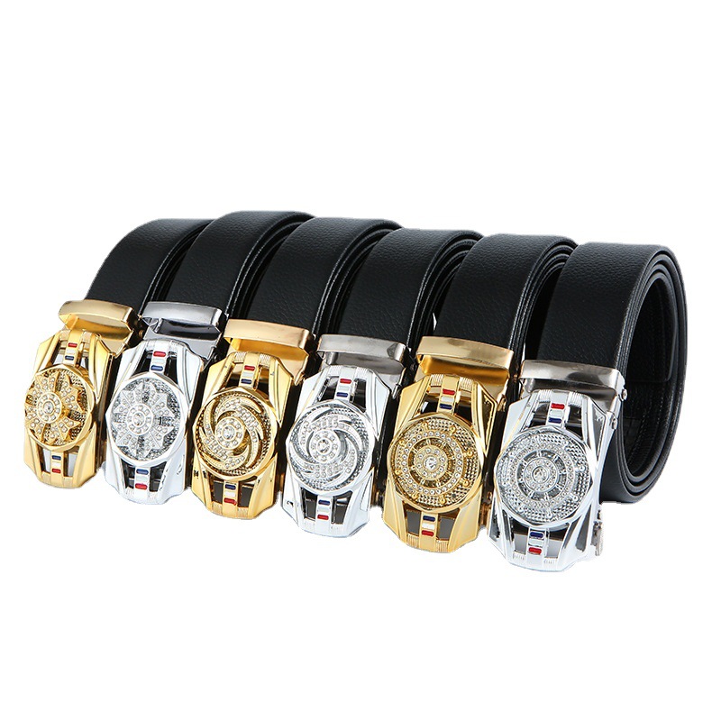 Picture of Belt Men's Time Run Belt Men's Business Trend Rotatable Automatic Buckle Pants Belt Douyin Live Broadcast Belt