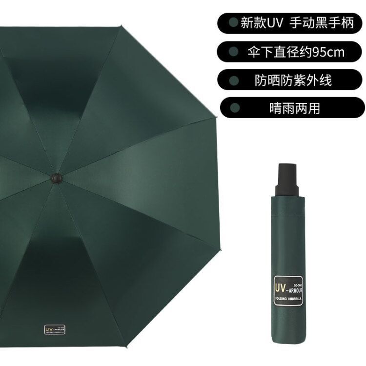 Picture of A large number of wholesale automatic umbrella women sunshade folding dual-use sun umbrella black rubber sunscreen customized advertising