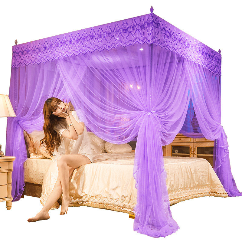 Picture of Mosquito Nets Home Thickened Three-door 1.5m Bedroom Double Court 1.8m Double Bed Princess Landing Mosquito Prevention