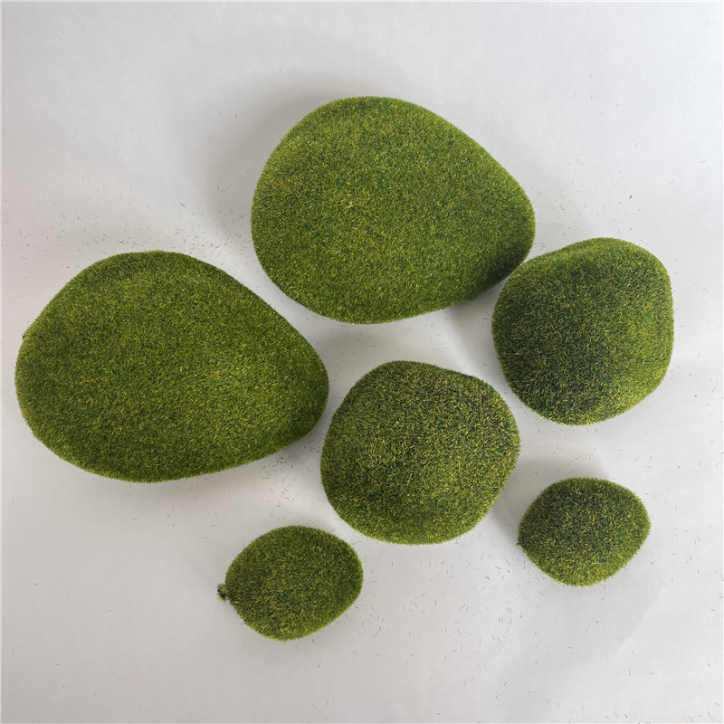 Wholesale Simulated Moss Stones 6 Bags Home Bonsai Potted Decoration Simulated Flower Flocked Stones